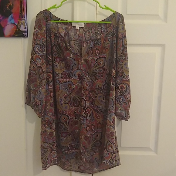 Paisley long sleeve tunic plus size - Picture 1 of 4